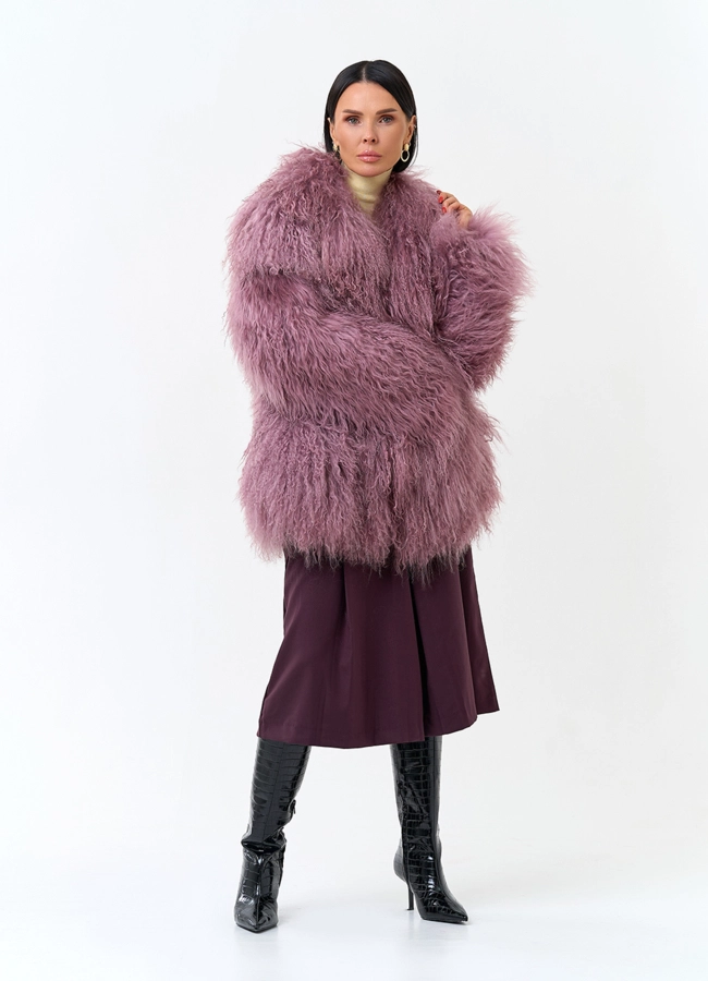 Женская шуба из меха ламы модель № 31831 универмаг малина
