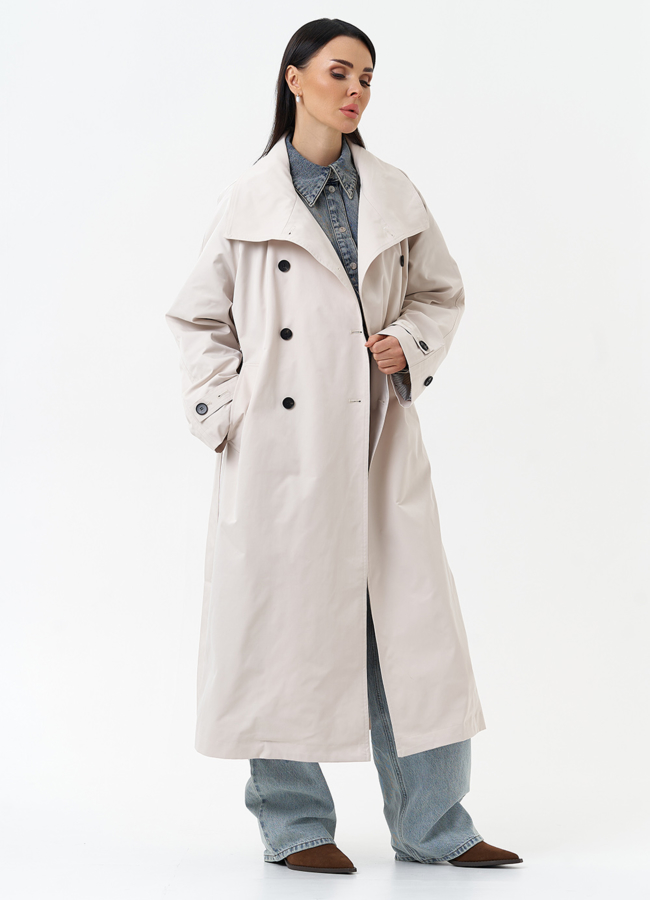 Длинный женский плащ  модель № 30268 универмаг малина