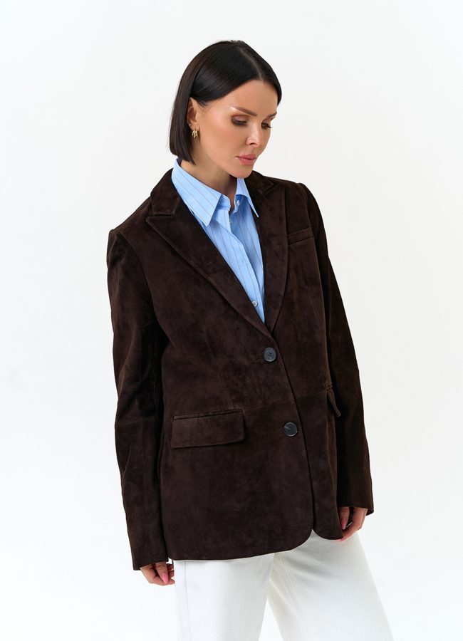 Женский замшевый жакет модель № 29925 универмаг малина
