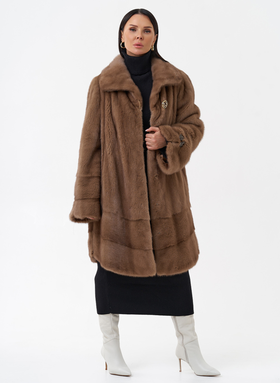 Норковая шуба с воротником