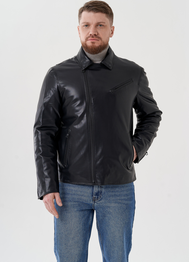 Мужская куртка - косуха из эко кожи  модель № 24465 в кредит
