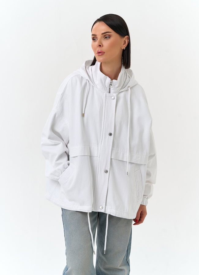 Женская джинсовая куртка с капюшоном модель № 33126 универмаг малина