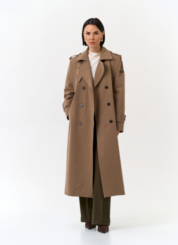 Женский длинный плащ с поясом