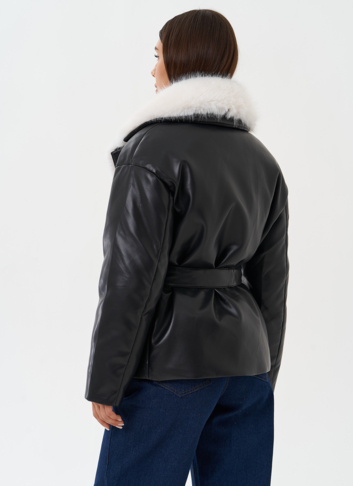 Утепленная куртка с эко мехом