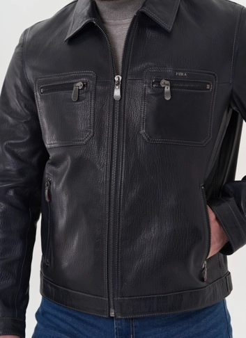 Мужская кожаная куртка "рубашка" фото