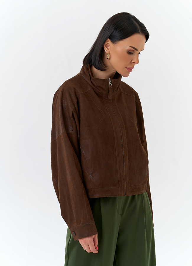 Женская двухсторонняя куртка из натуральной кожи модель № 32537 универмаг малина