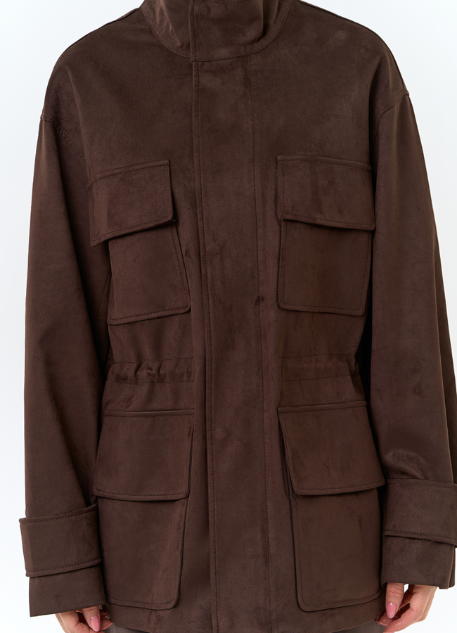 Женская куртка парка из эко замши  модель № 32735 универмаг малина