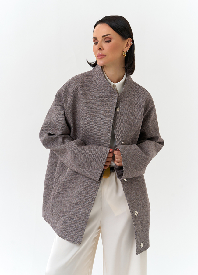 фото Женское укороченное пальто модель № 32540