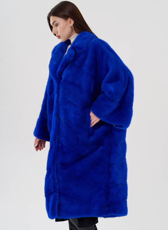 Норковая шуба с английским воротником 