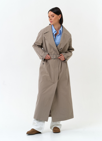 Женский длинный плащ с поясом