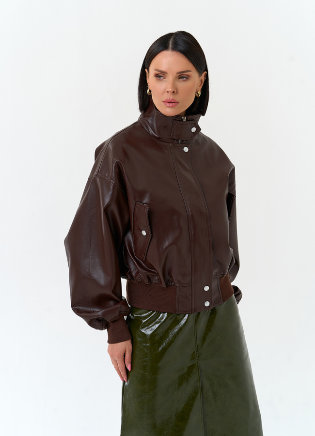 Женская куртка бомбер из эко кожи модель № 33155 в кредит