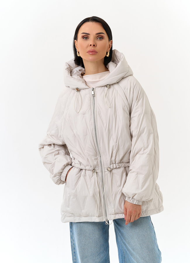 Куртка женская свободного кроя модель № 32669 меха малина