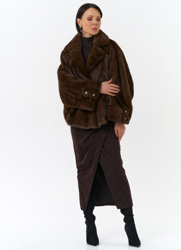 Укороченная шуба из меха норки 