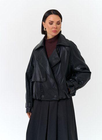 Женская утепленная куртка из эко кожи