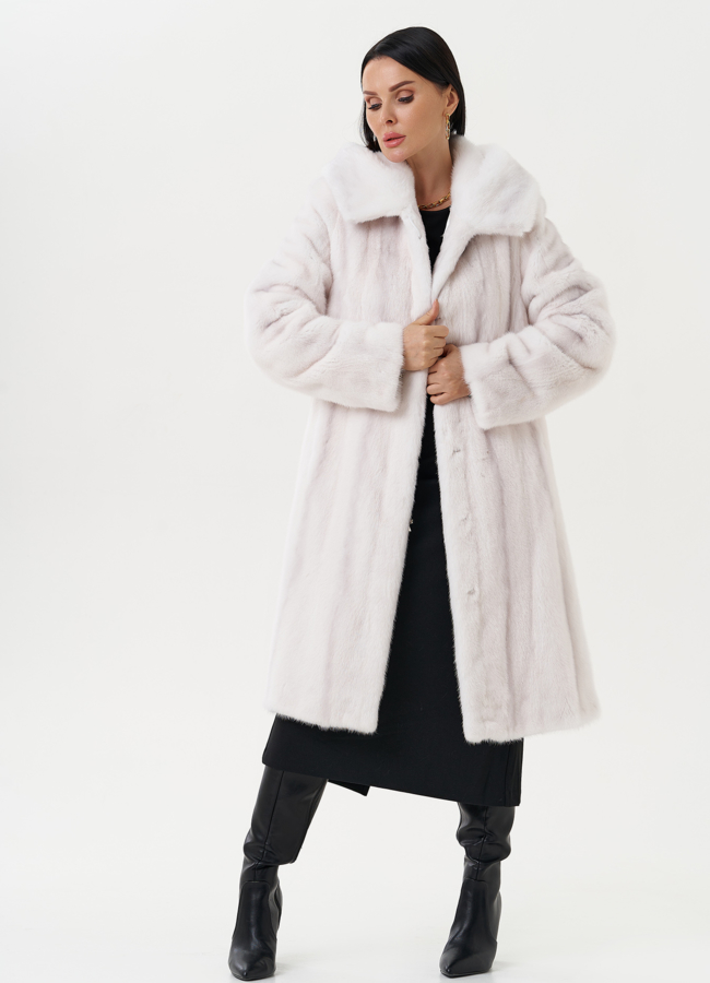 Шуба из меха норки в роспуск модель № 23152 универмаг малина