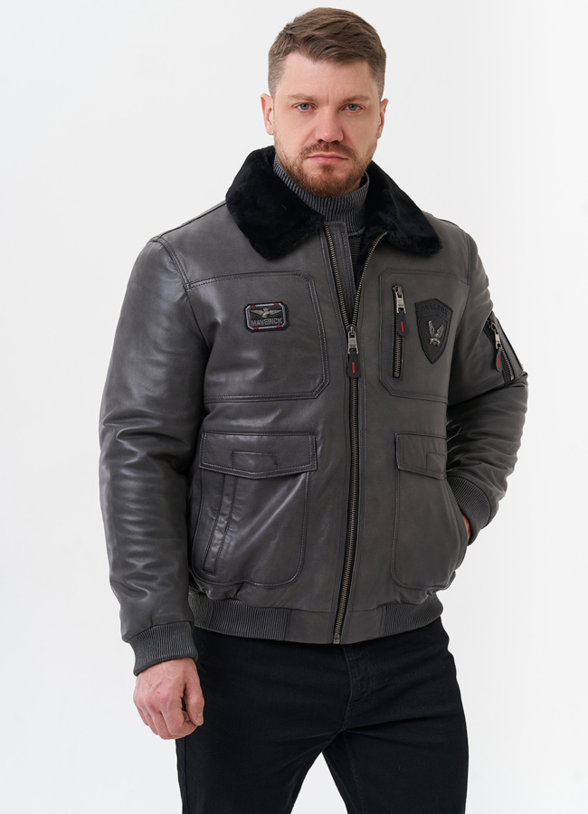 Мужская дубленка  модель № 29049 универмаг малина