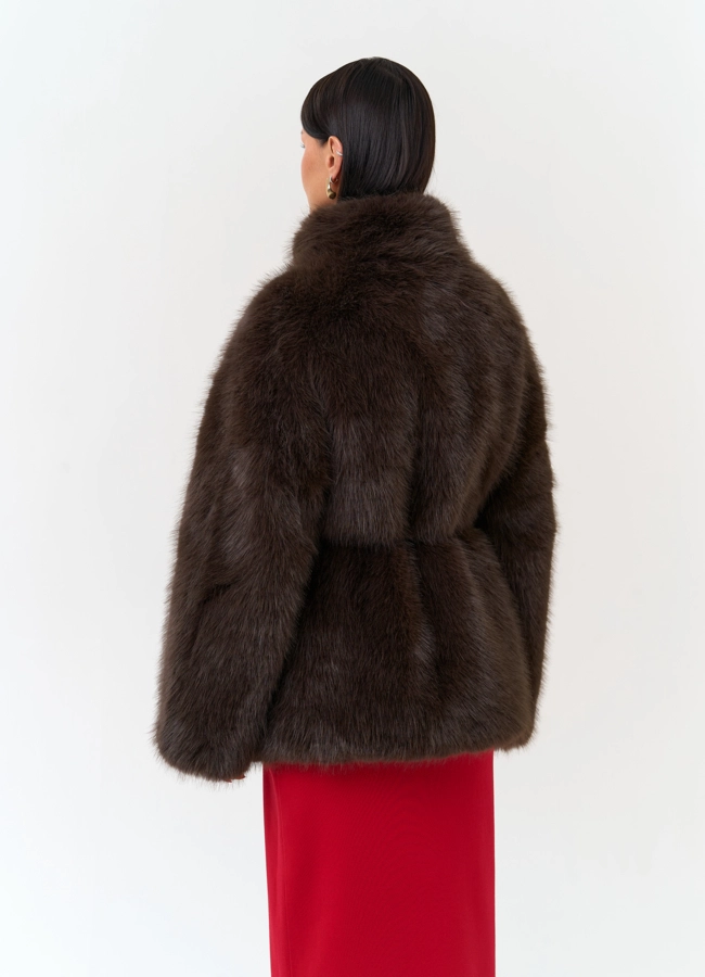 фото Женская куртка из эко меха модель № 33870