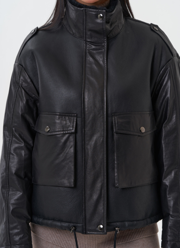 Утепленная куртка из натуральной кожи