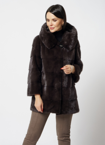 Норковая шуба с капюшоном трансформер 4 в 1