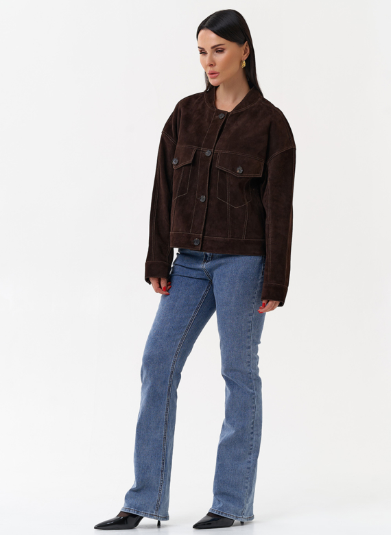 Куртка из замши коричневого цвета