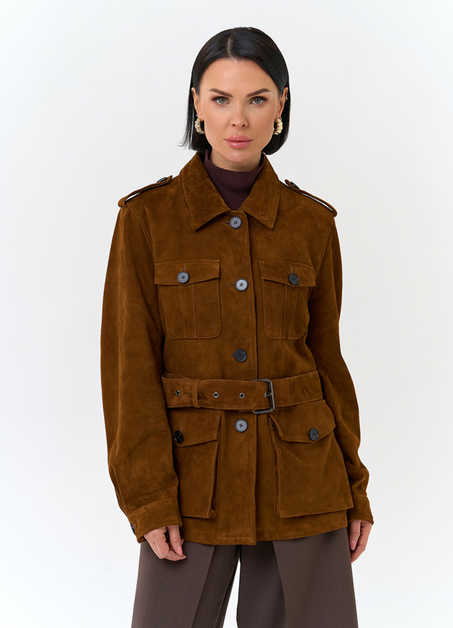 Куртка - сафари женская из натуральной замши модель № 29922 универмаг малина