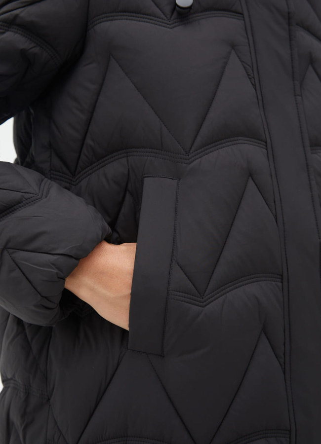 Женский пуховик черного цвета модель № 31138 универмаг малина