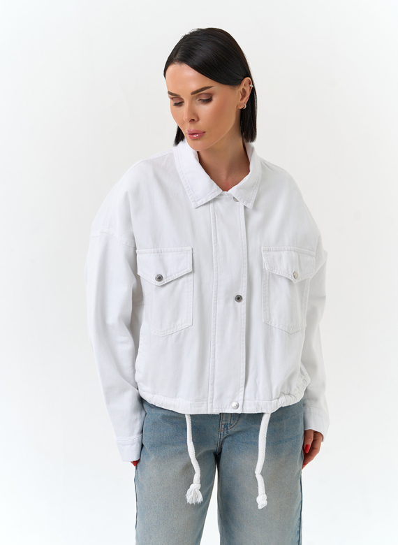 Женская объемная джинсовая куртка 