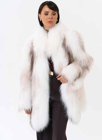 Белая шуба из лисы Белая шуба из лисы