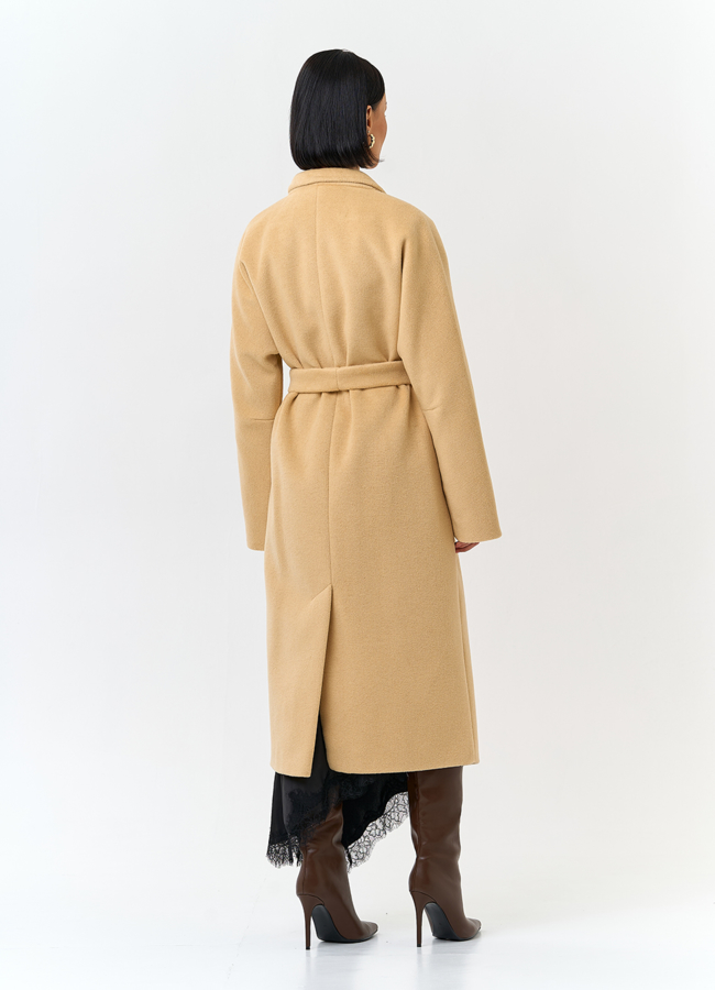 Женское пальто с поясом модель № 32809 в рассрочку