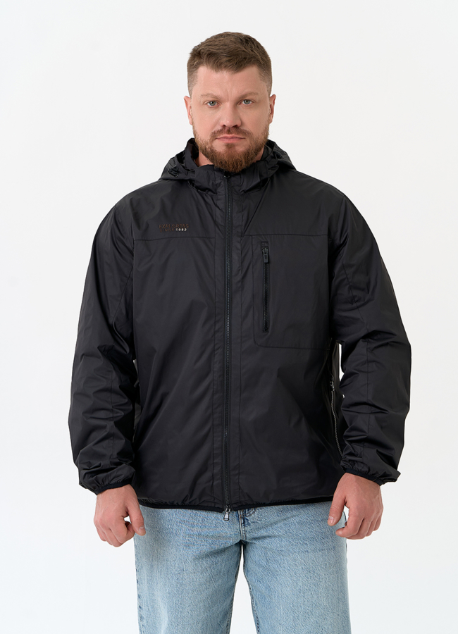 Мужская куртка с капюшоном модель № 32709 меха малина