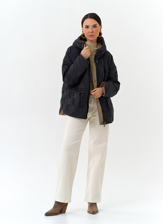 Женская двухсторонняя куртка с капюшоном