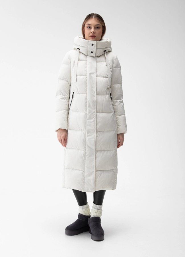 Женский пуховик с капюшоном  модель № 28384 в кредит