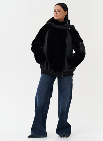 Комбинированная куртка с капюшоном