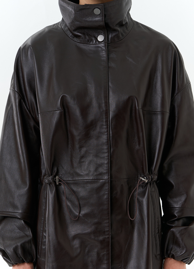 Куртка из натуральной кожи с воротником стойка модель № 32871 универмаг малина