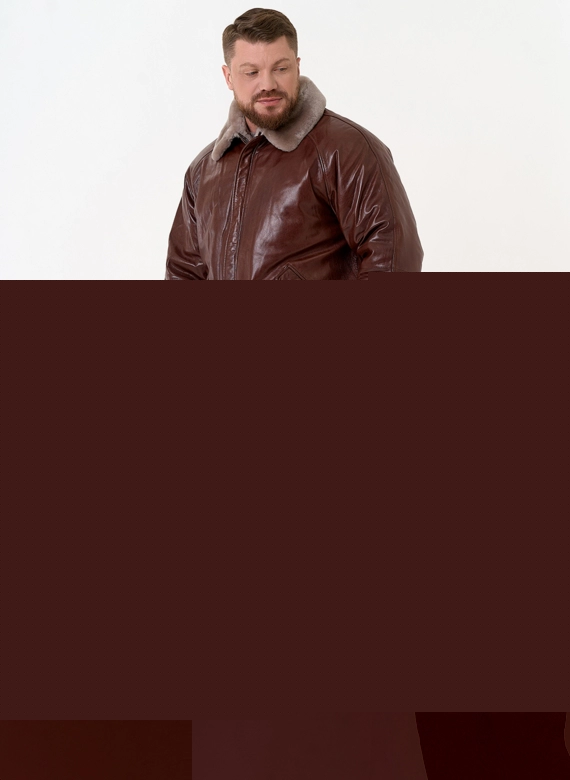 Куртка из натуральной кожи коричневого цвета