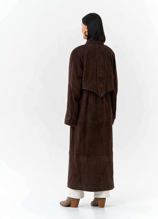 Женский плащ из натуральной замши модель № 32869 в рассрочку